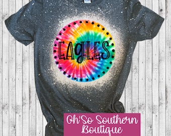 Tie Dye Eagles Bleached Shirt