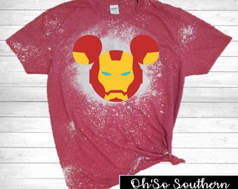 Iron Man Mickey Ears Bleached Shirt