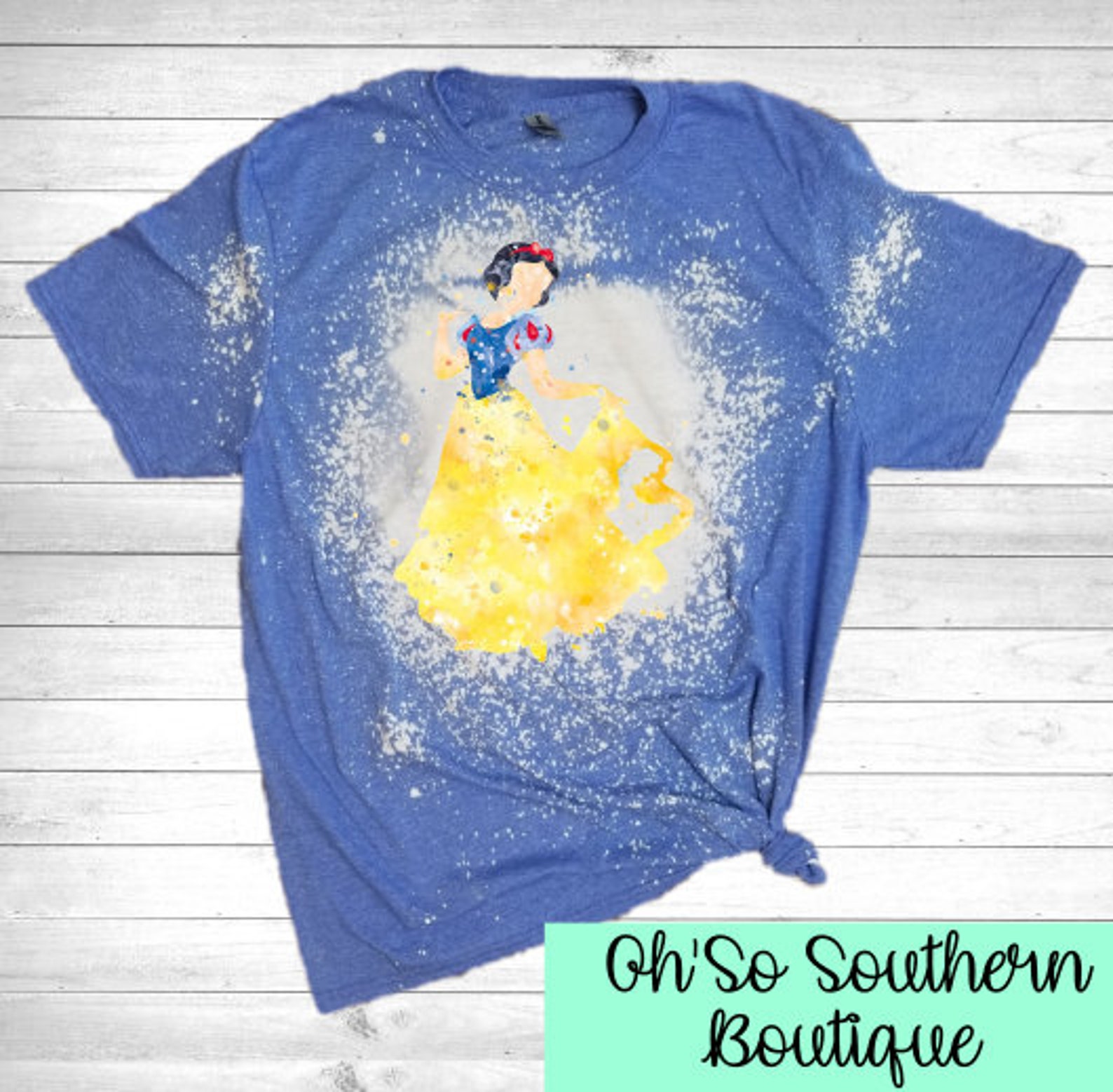 Water Color Snow White Bleached Shirt | Etsy