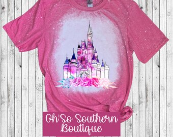 Castle With Flowers bleached Shirt