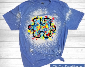 Women's Autism Awareness Shirt – 'Be Kind' Blue Puzzle Graphic Tee For April Support - View #3