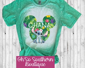 Stitch Ohana Tropical Shirt, Stitch Graphic Tee, Lilo and Stitch T-Shirt, Disney Trip Shirt