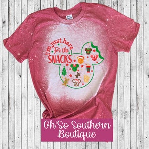 Christmas Disney Snacks Shirt – I'm Just Here for the Snacks Tee – Mickey Ears Christmas T-Shirt – Disney Trip Shirt – Holiday Park Shirt