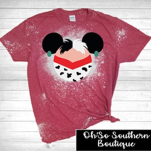 Cruella Deville Mickey Ears  Bleached Shirt
