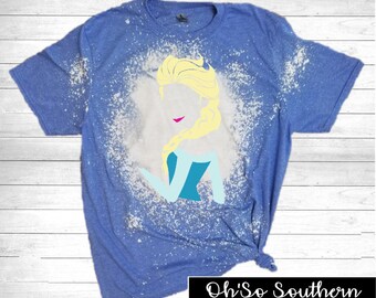 Elsa Bleach Dye Shirt: Sublimation Print Tee