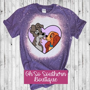 Lady and The Tramp Heart Bleached Shirt
