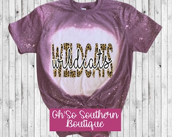 Leopard Wildcats Overlay Bleached Shirt