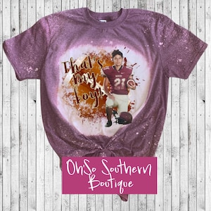 Personalized That&#39;s My Boy Football Bleached Shirt