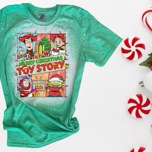 Toy Story Christmas Bleached and Non-Bleached Shirt,  Buzz Christmas T-shirt,  Woody Christmas Shirt,  Jesse Christmas T-shirt