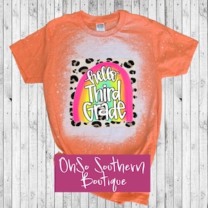 Rainbow Leopard 3rd Grade Bleached Shirt