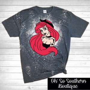 Punk Princess Ariel Little Mermaid Bleached Shirt