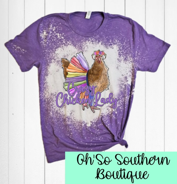 Crazy Chicken Lady Shirt, Funny Farmhouse Hen Tee, Backyard Chicken Mom T-Shirt, Country Graphic Unisex Top