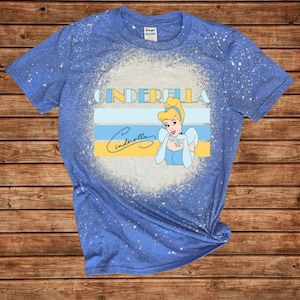 Cinderella Signature Bleached and Non-Bleached Shirt,  Disney Princess T-Shirt,  Cinderella Shirt,  Disney Cinderella  ,  Princess Vacation