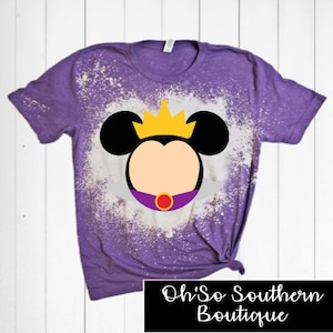 Evil Queen Mickey Ears  Bleached Shirt