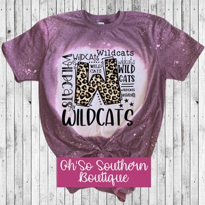 Leopard wildcats Typography Bleached shirts