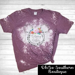 Floral Disney Vibes Bleached Shirt