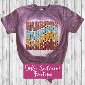 Wavy Retro Warriors Bleached Shirt