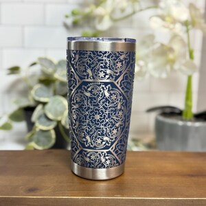 Vaso de 40 oz con mandala de malas palabras grabado con láser permanente 20oz Navy