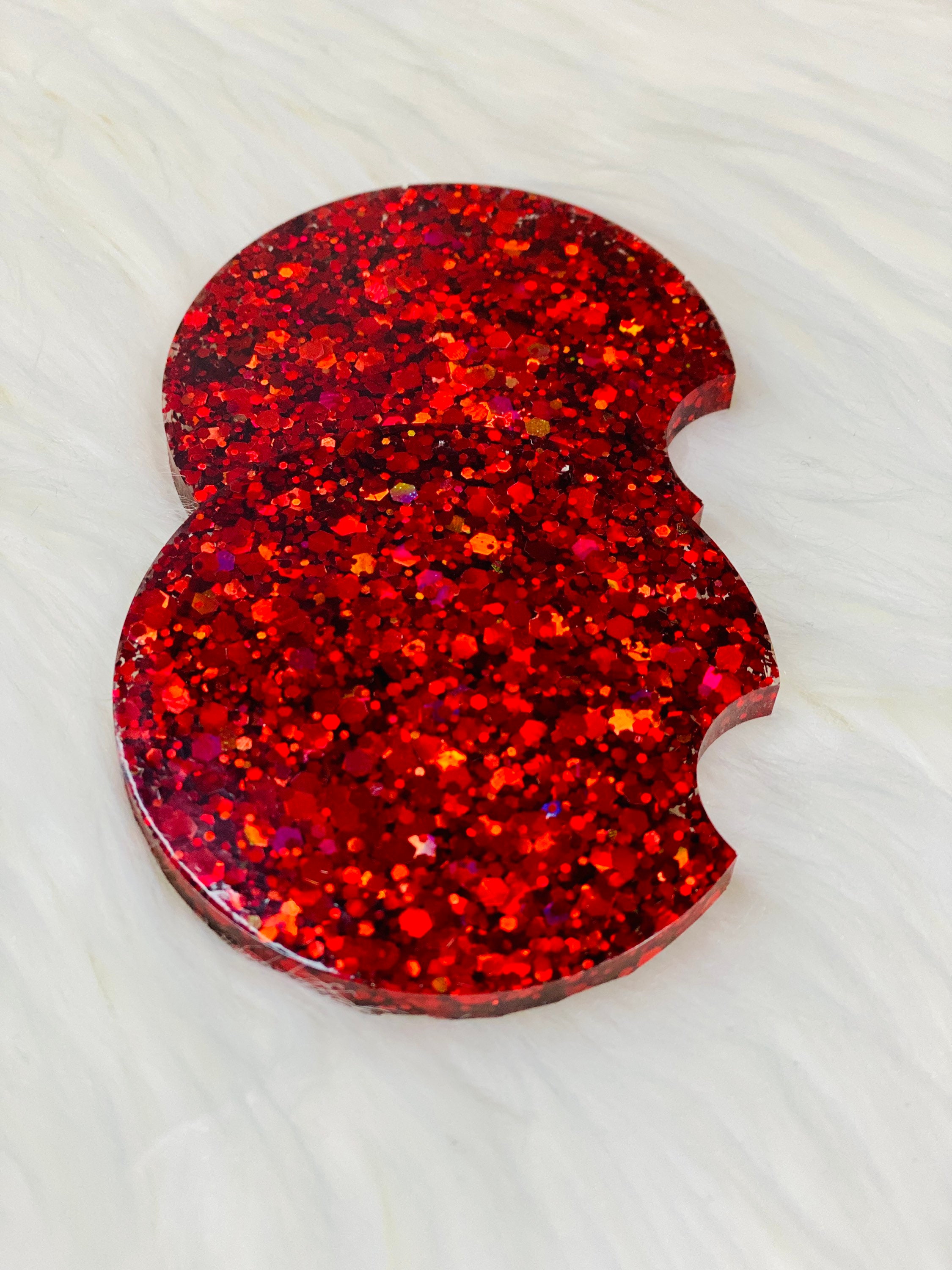 Red Glitter Car Coasters Cup Holder Glitter Coaster Car Etsy