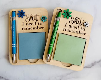 Funny Notepad Holder & Pen Set: Sarcastic Office Desk Gift