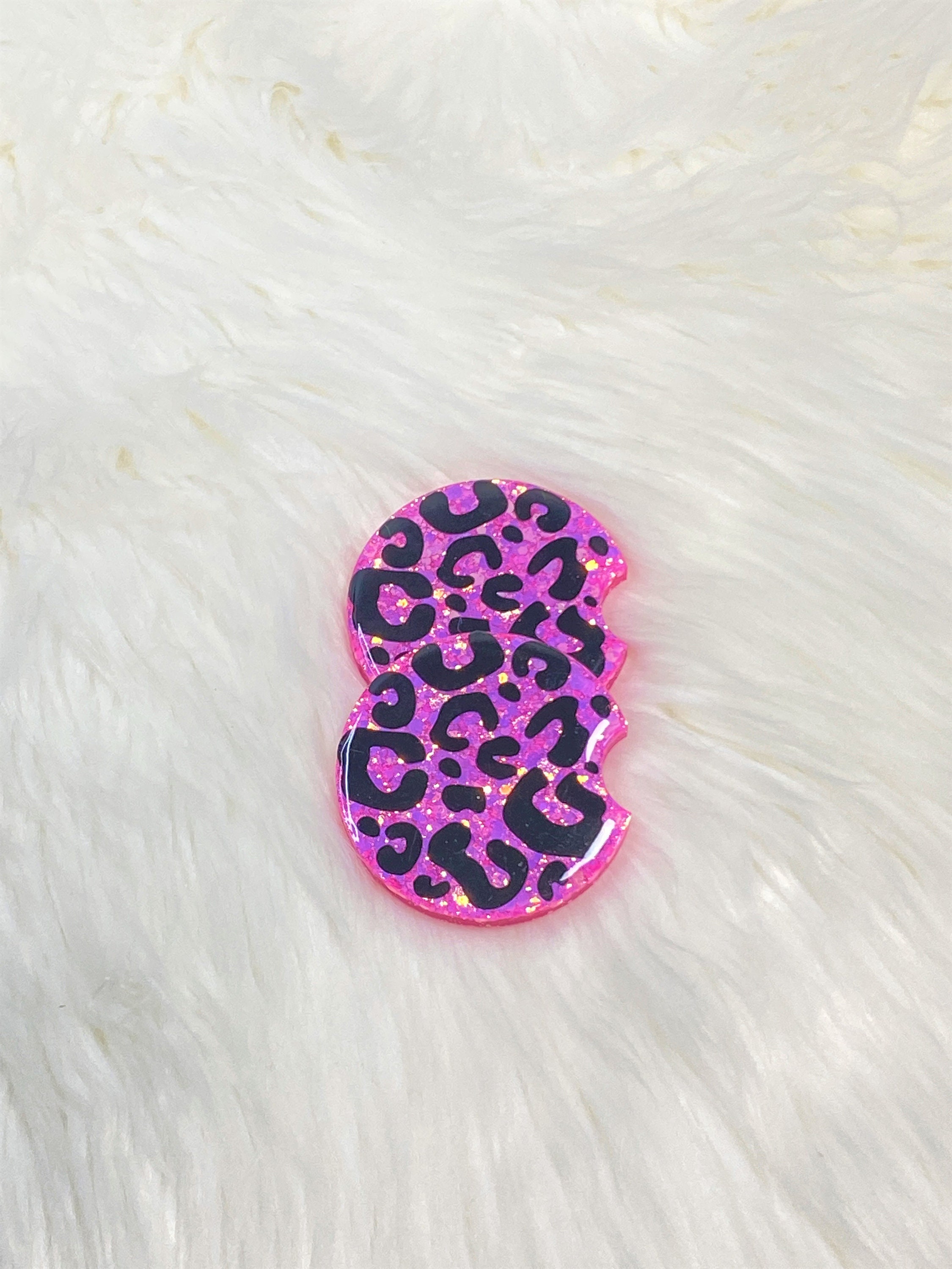 Pink Glitter Car Coasters Neon Glitter Cup Coaster Car Etsy