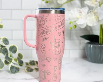 Vaso para mamá de 1,18 litros: Vaso de acero inoxidable grabado para mamá, regalo para mamá primeriza