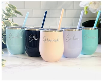 Vaso de vino personalizado grabado con láser, regalo para damas de honor, despedida de soltera