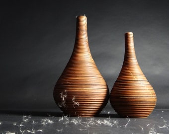 Minimalist vase Handmade wooden bowl Circular vase - LUXURIA V24