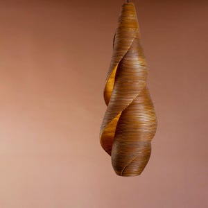 Handmade Wooden Seashell Pendant Lamp for Modern Rustic Decor | INVIDIA ...