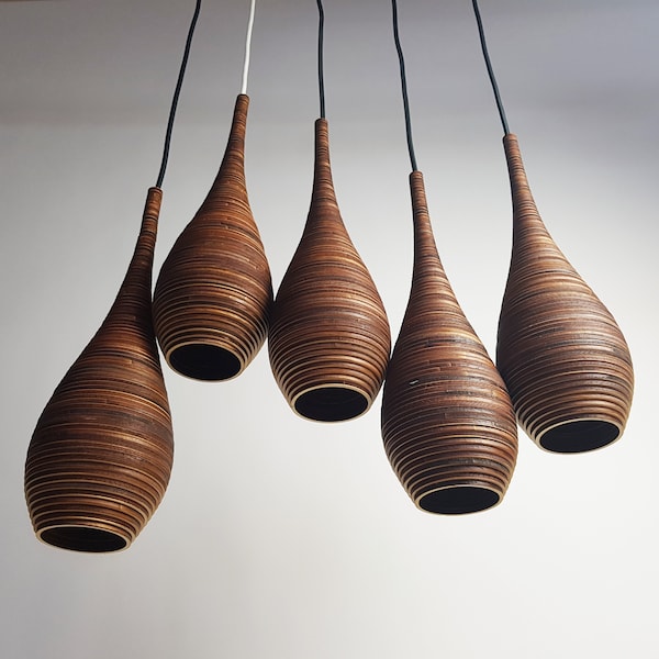 Wooden pendant light Bedside lamps Curved lamp - LUXURIA L12