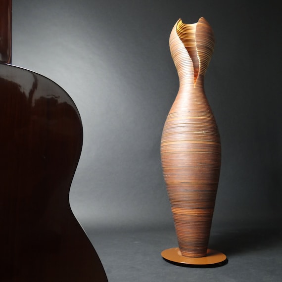 Artistic Wooden Floor Lamp with Metal Holder in Female Form | LUXURIA L26