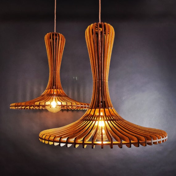 Wooden Lamp Shade Danish Ligh Above Bed Decor SUPERBIA L60 Etsy