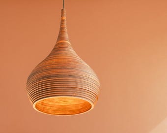 Scandinavian Wooden Pendant Lamp for Dining Room, Modern Ceiling Light Fixture | LUXURIA L30