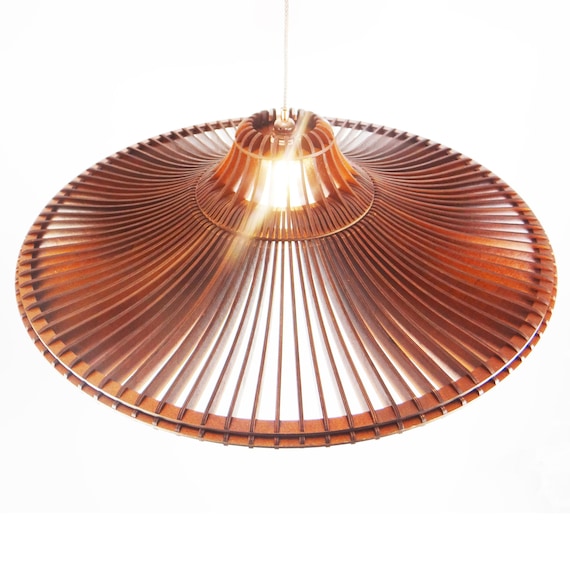 Handcrafted Wooden Pendant Light: Modern Home Office Statement Lamp | SUPERBIA L100