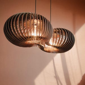 Handcrafted Wooden Pendant Light for Living Room, Dining Area and Office | CLOUD L80