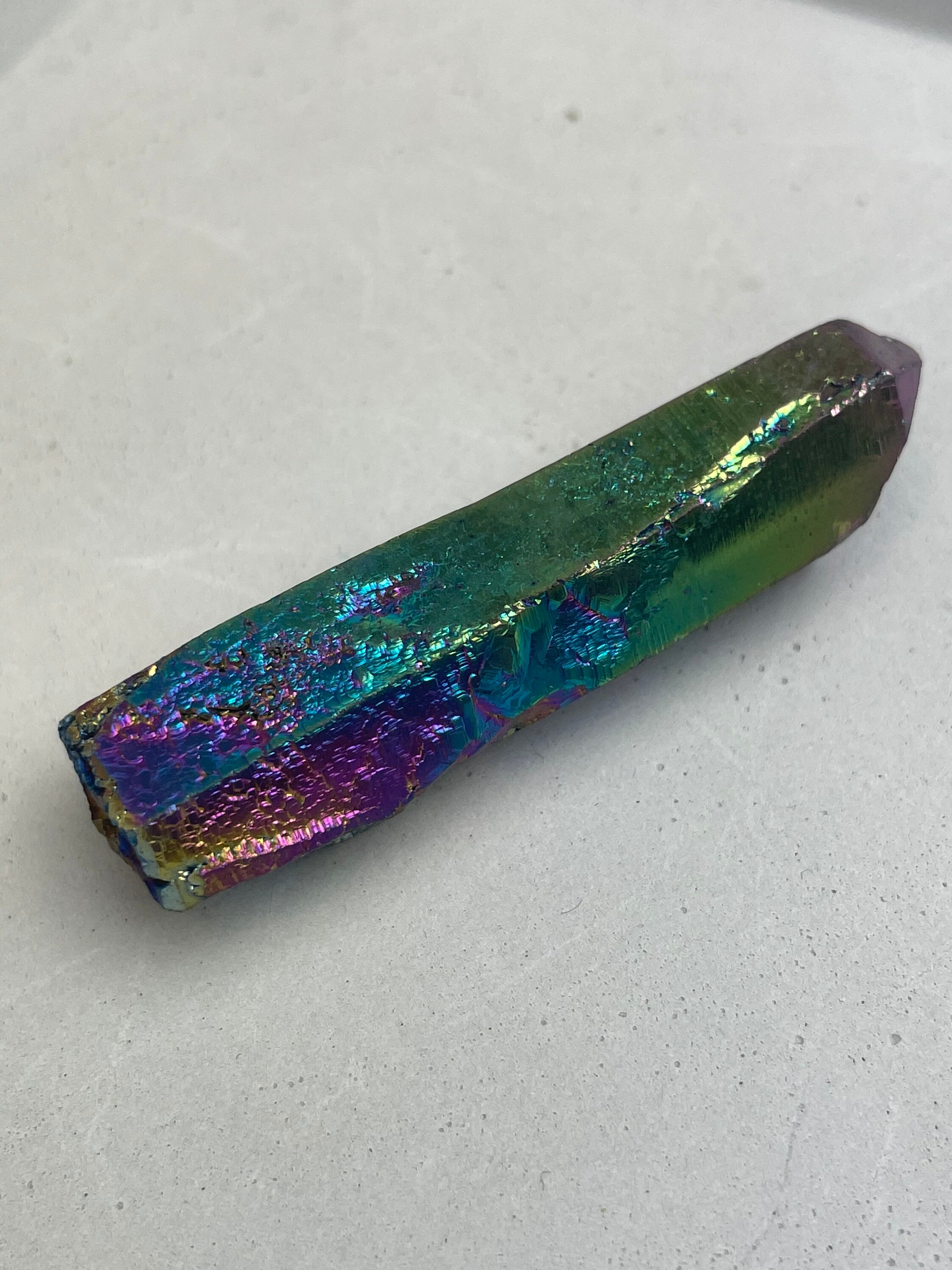 Celestial Aura Quartz Point Rainbow iridescent crystal boho Etsy