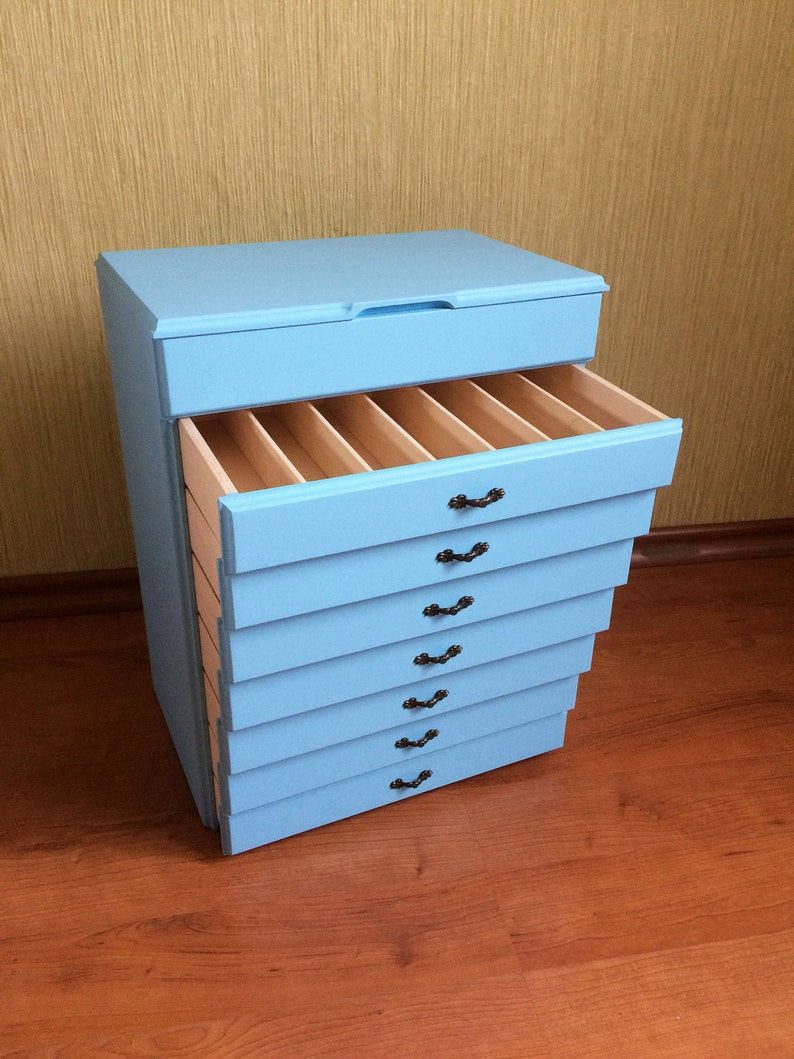 Sewing thread chest of drawers Floss bobbins organizer Etsy