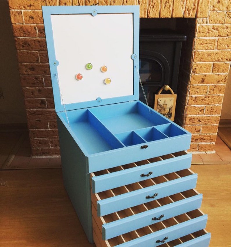 Sewing thread chest of drawers Floss bobbins organizer Etsy