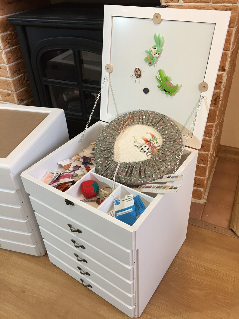 Sewing thread chest of drawers Floss bobbins organizer Etsy
