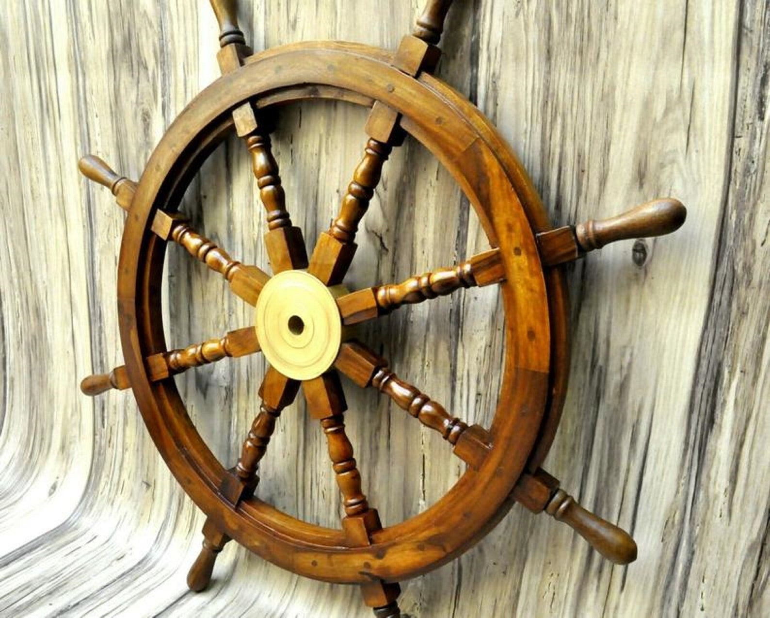 Nautical US Navy Ship Wheel 36 Inch Brass Wall Décor Item Etsy