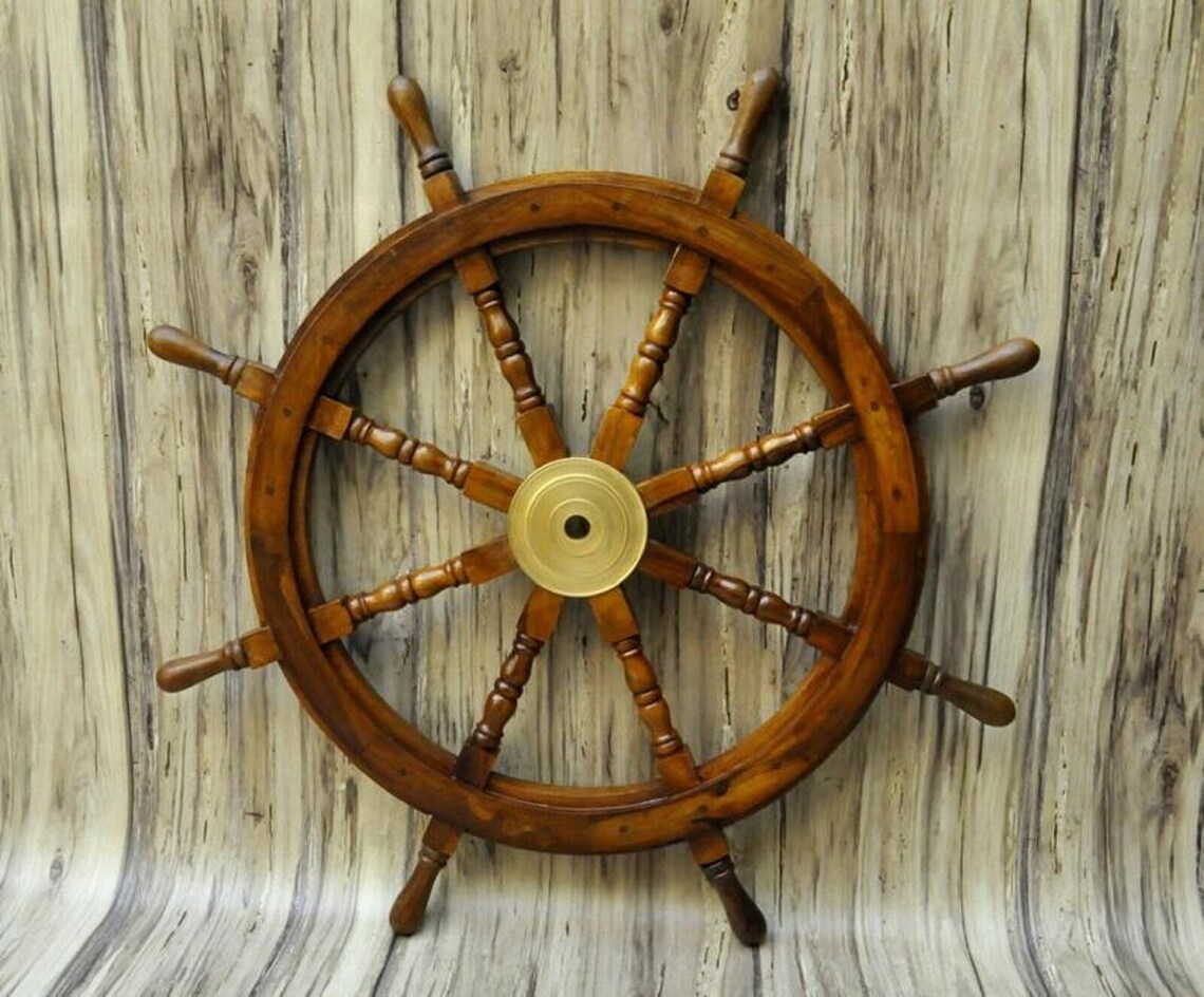 Nautical Vintage Ship Wheel 36 Inch Brass Wall Decor item Etsy