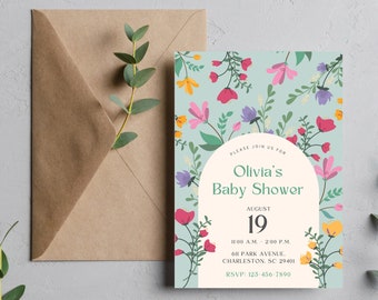 EDITABLE Baby Shower Invitation Template, Instant Download
