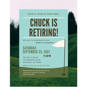 EDITABLE Retirement Party Invitation Template, Instant Download