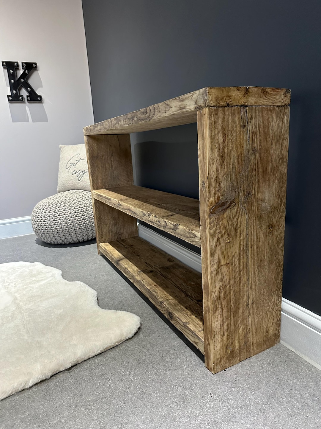 Rustic Storage Unit | Bookshelf | Toy Storage Made From Solid Reclaimed ...