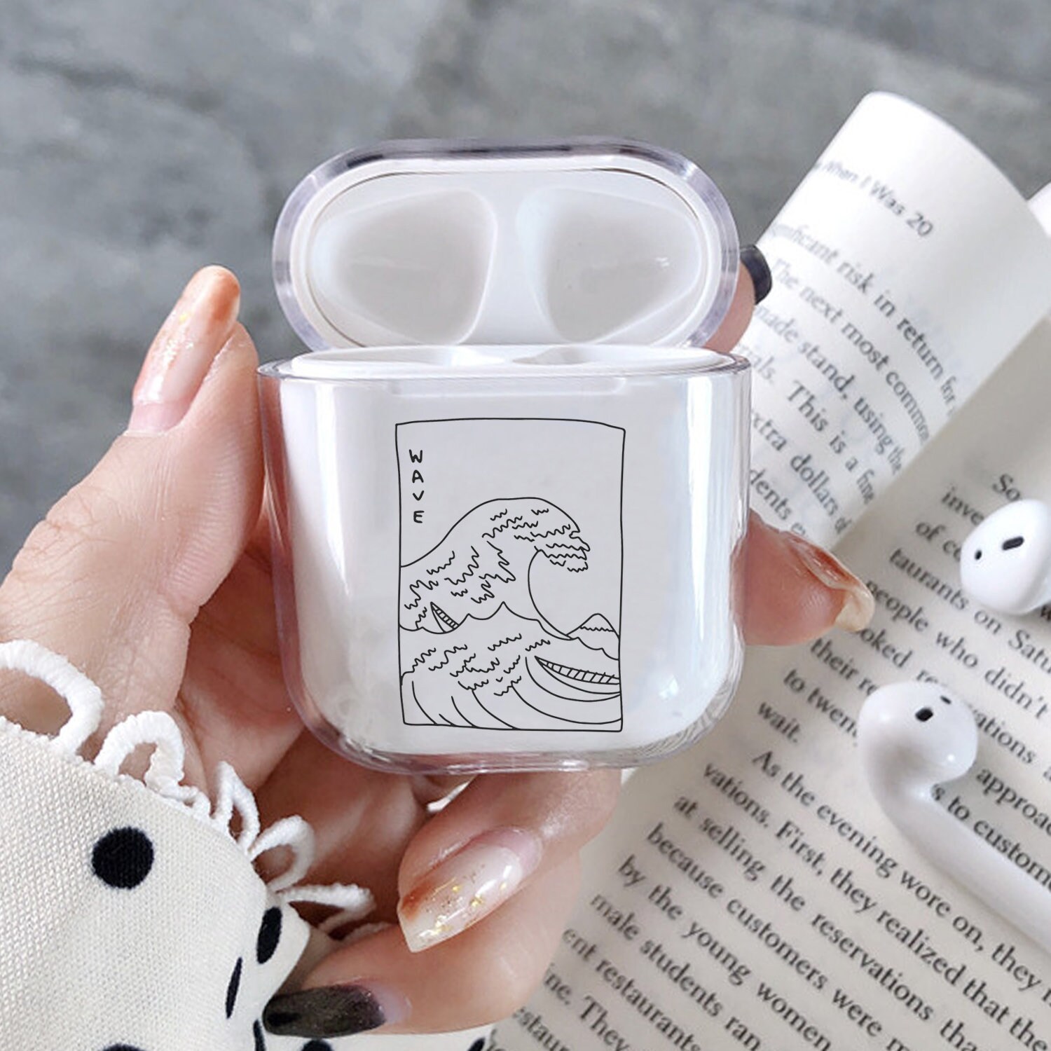 Great Wave Off Kanagawa AirPods japanese Wave Apple AirPods Etsy