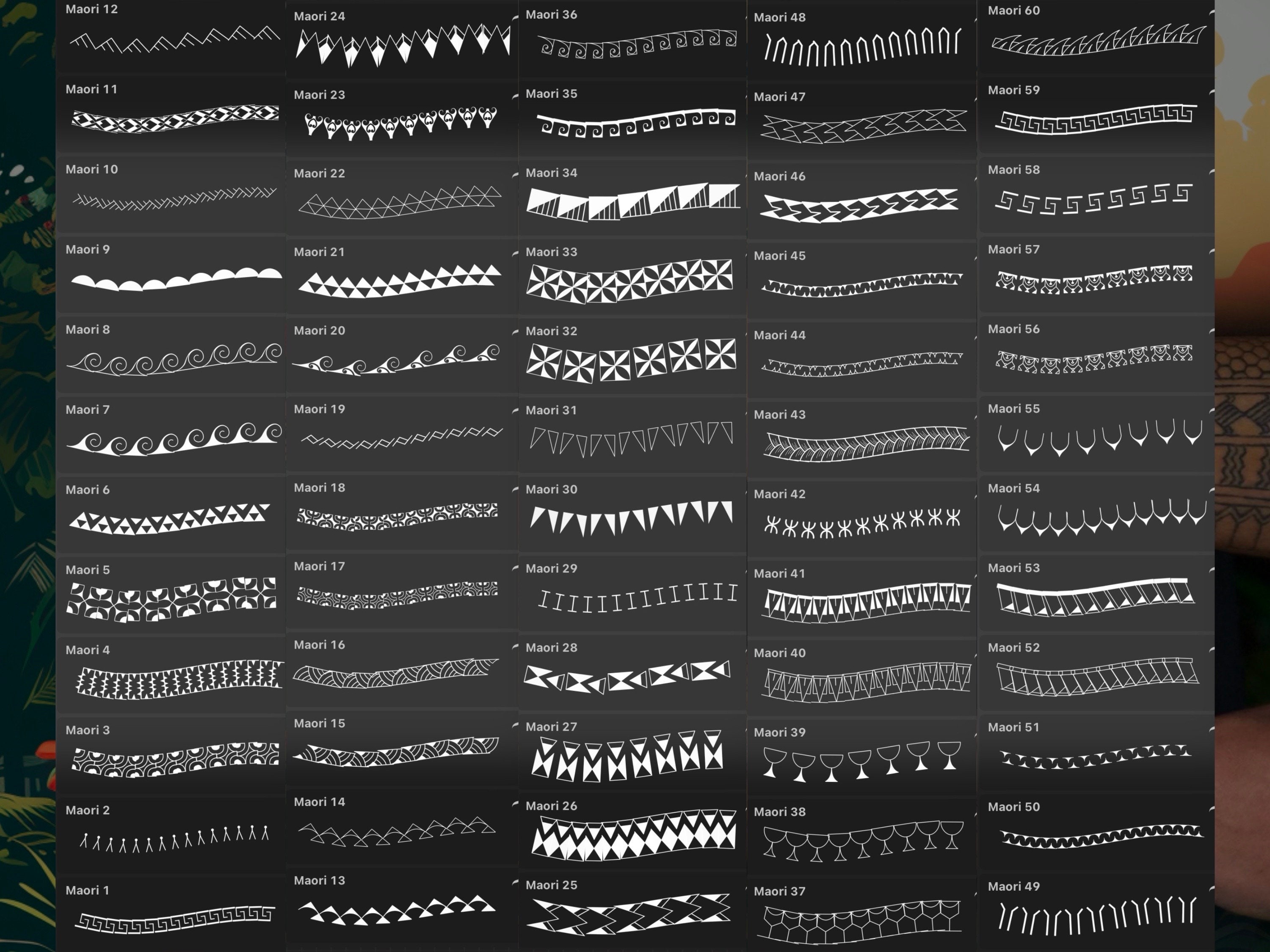 Procreate Polynesian Maori Brush Pack preview 2