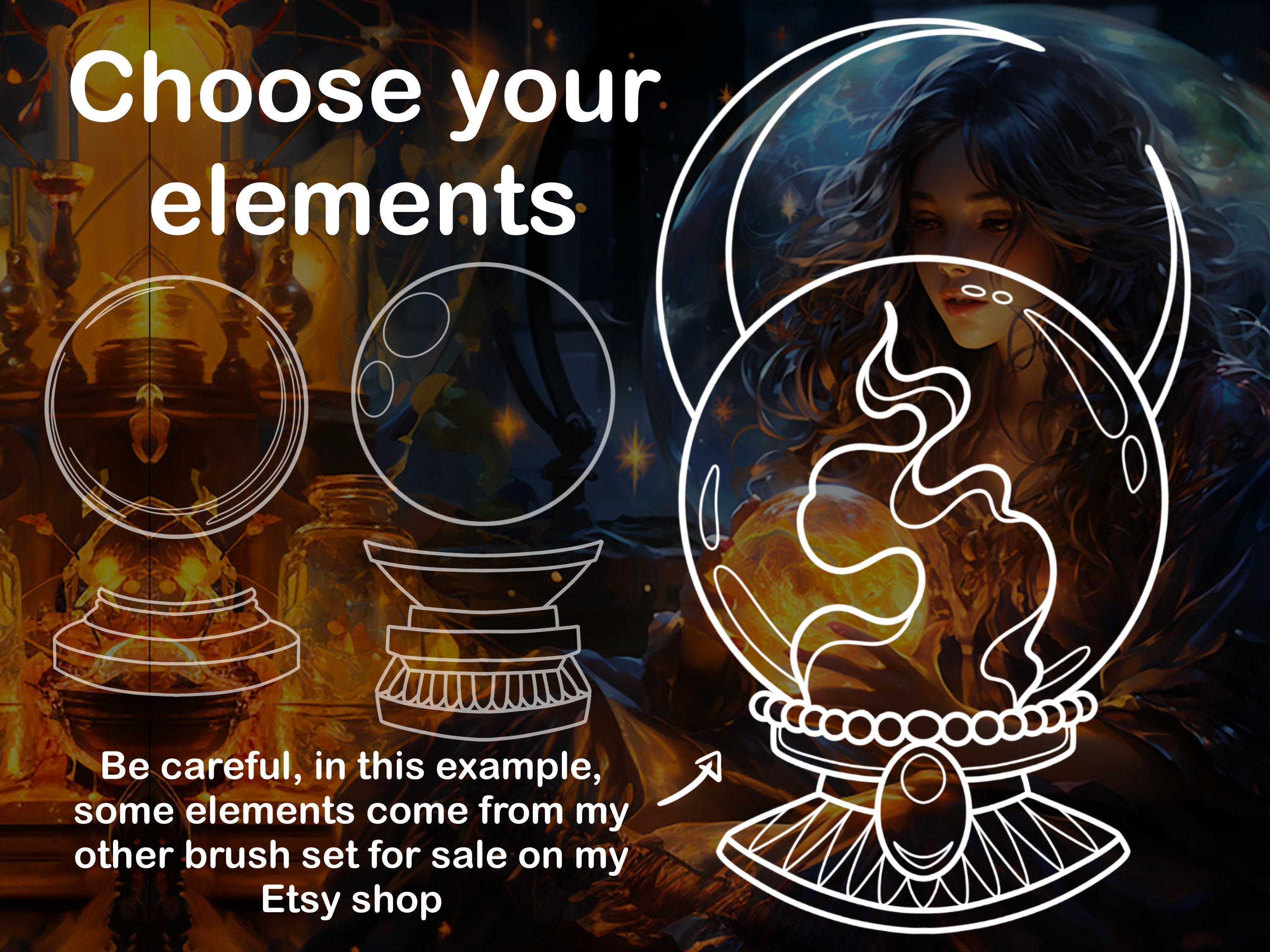 Procreate Witchy Hands & Crystall Balls Brush Set preview 4