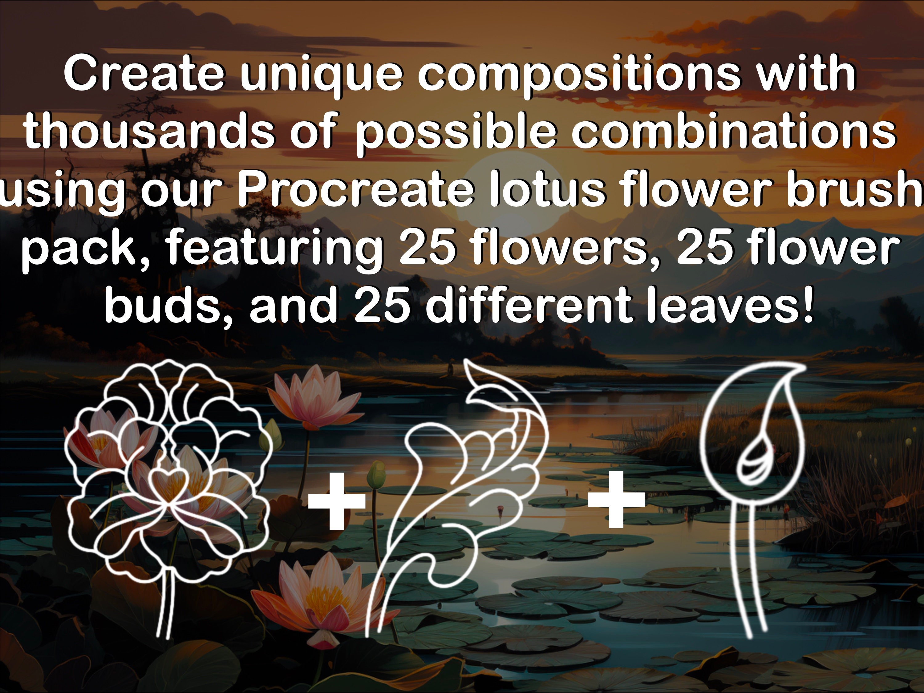 100 Procreate Lotus and Trad Flower Maker Brush Set preview 6