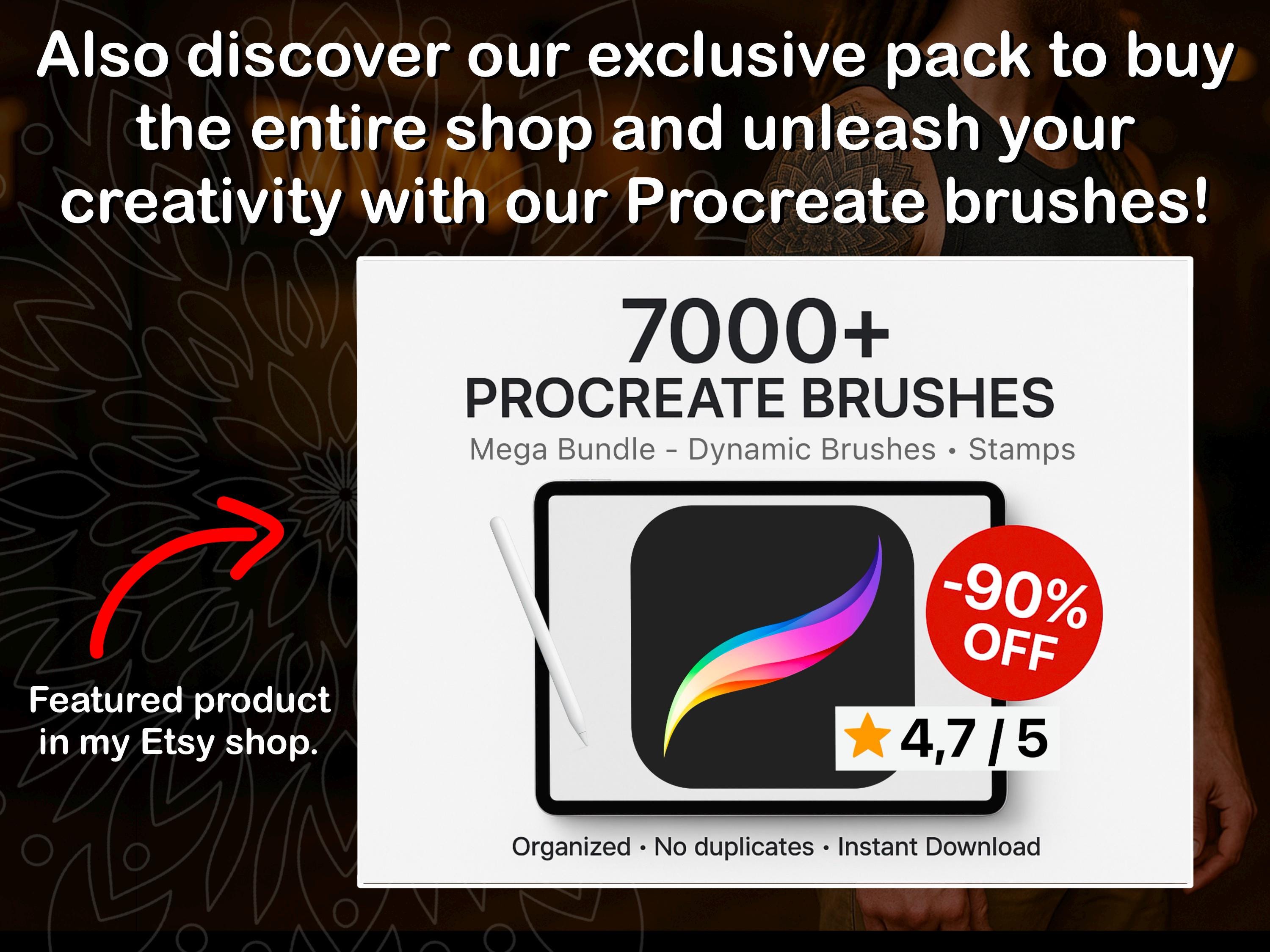 Procreate Mandala Dotwork Tattoo Brush Set Photoshop ABR PDF PNG preview 2