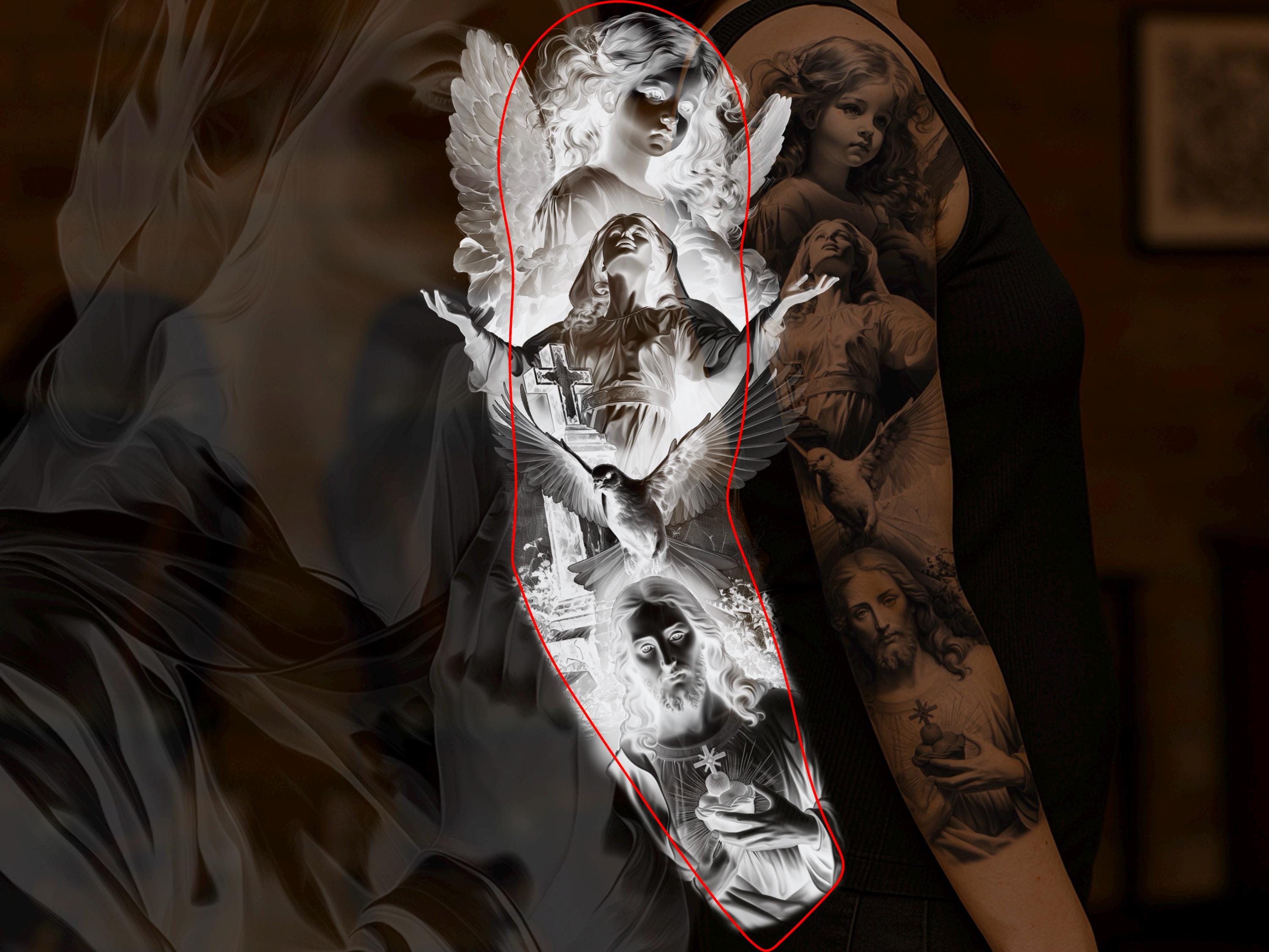 Procreate Christian Religious Brush Stamps Tattoo Designer Photoshop ABR PNG PDF preview 4
